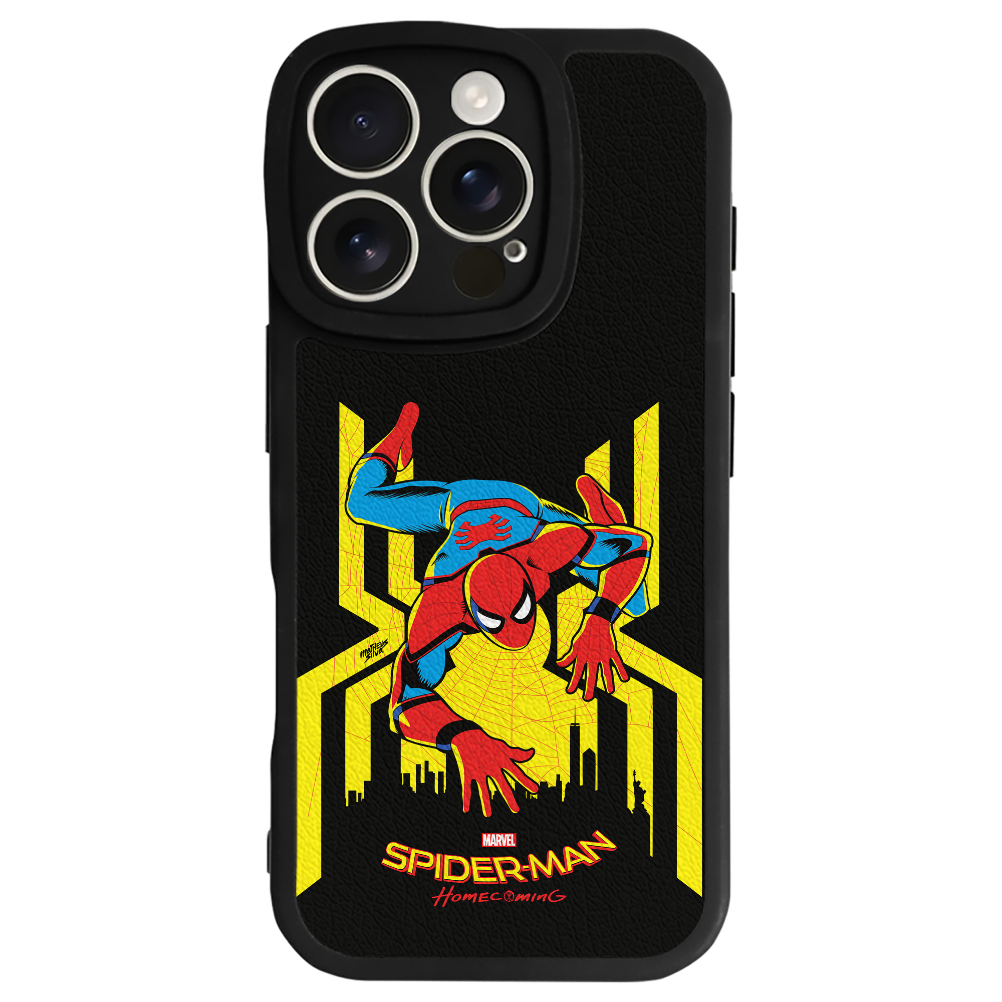 （画像用） Spider Man スパイダーマン 【iPhone 16シリーズ対応】シリコンスマホケース（レザー調） 材質：シリコン